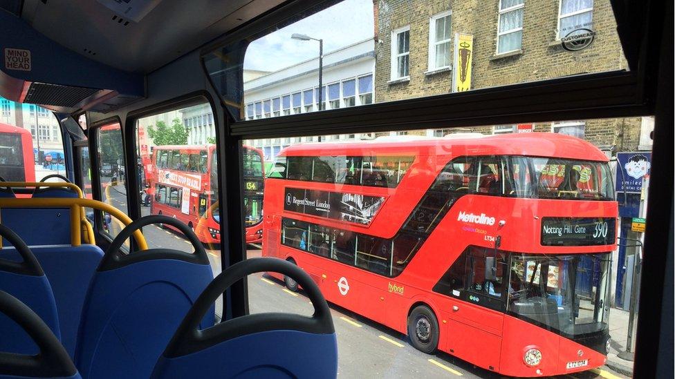 Inside a Routemaster bus