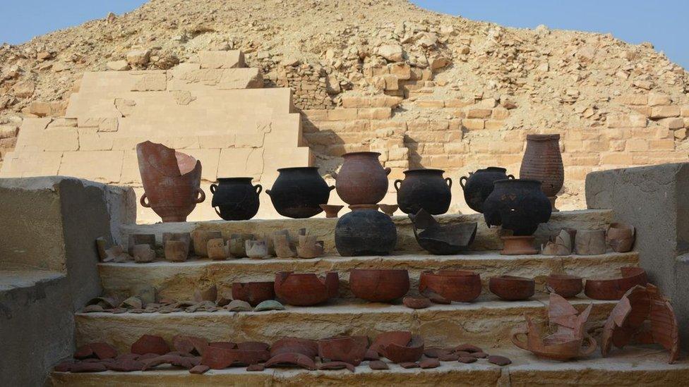 Ceramic jars found in Saqqara