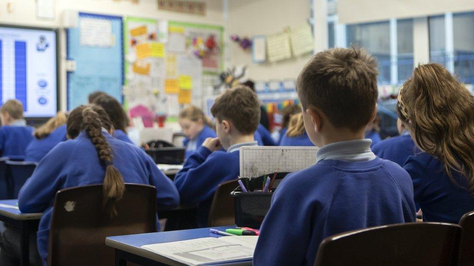 Schoolchildren in a classroom