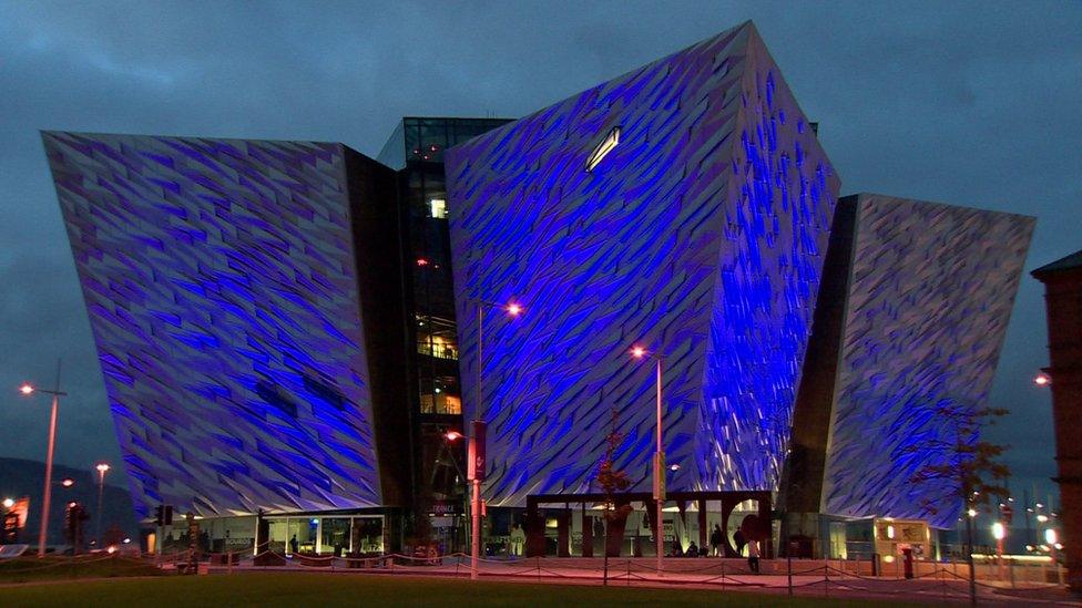 Titanic Belfast was among the buildings lit up on Friday night