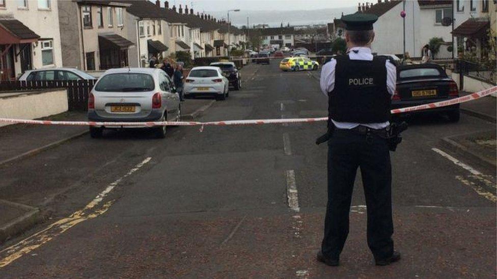 The scene of George Gilmore's shooting in Carrickfergus