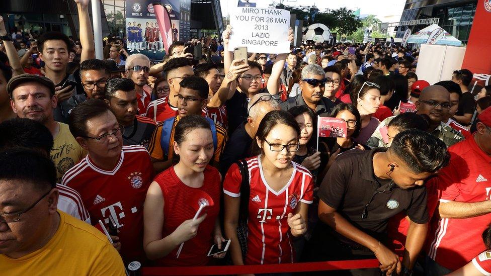 Bayern Munich fans in Singapore