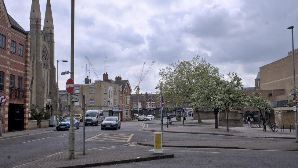 The Westgate road junction in Peterborough