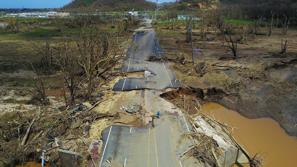 destroyed road