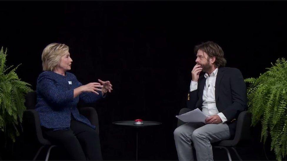 Hillary Clinton and Zach Galifanakis on online show Between Two Ferns - 22 September 2016