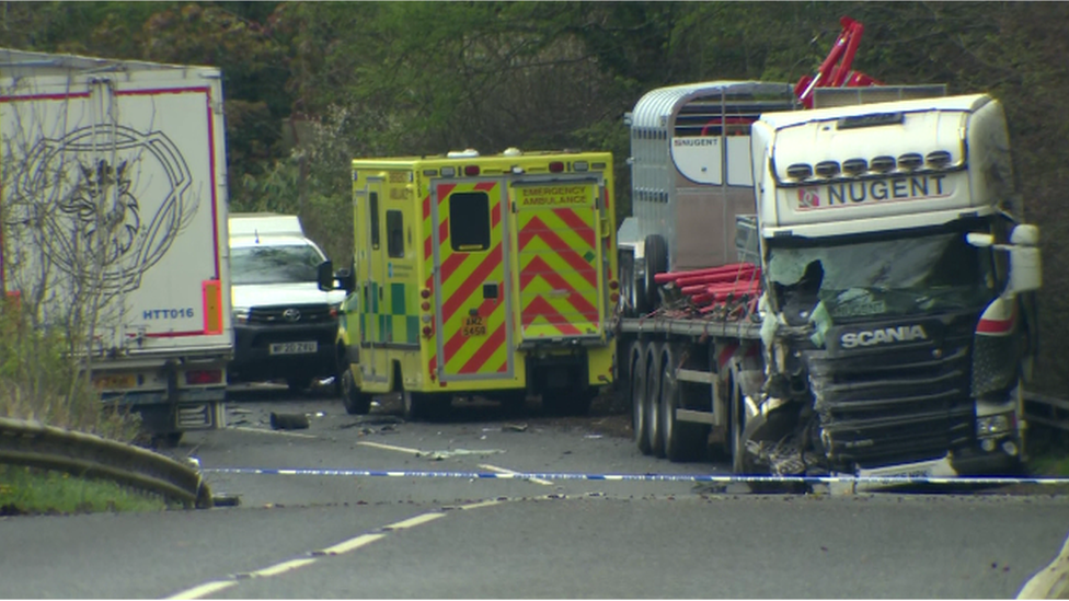 Crash scene near Aughnacloy