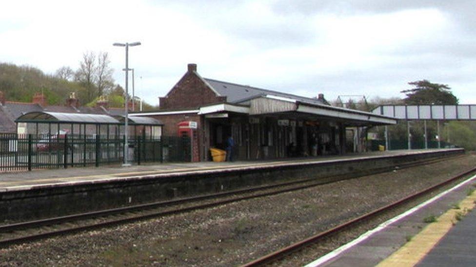 A 34-year-old man was arrested at Haverfordwest railway station