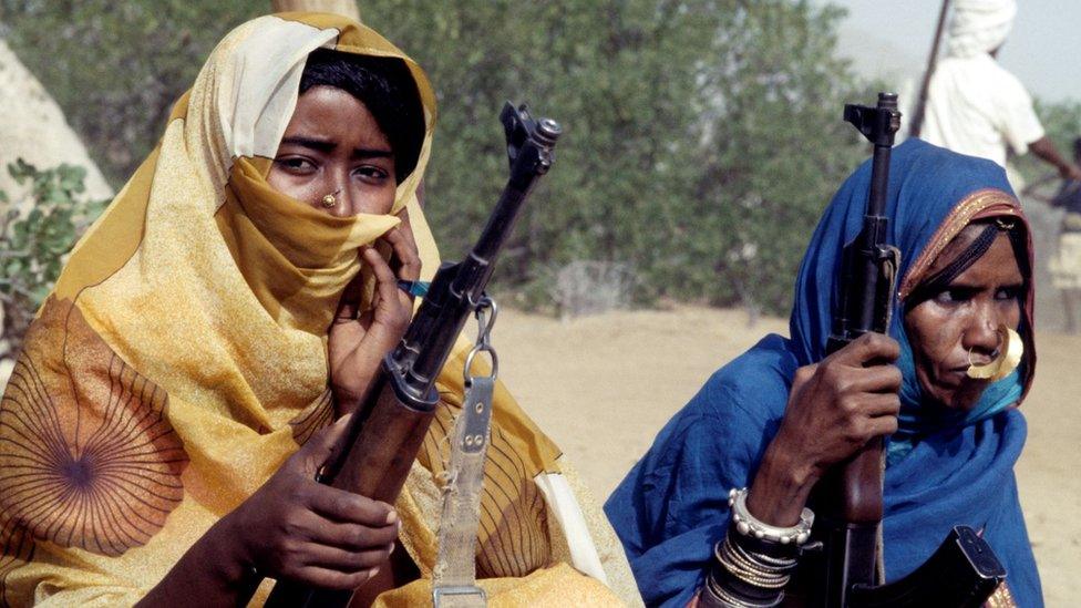 Female Eritrean People's Liberation Front (EPLF) fighters. 20th June 1978