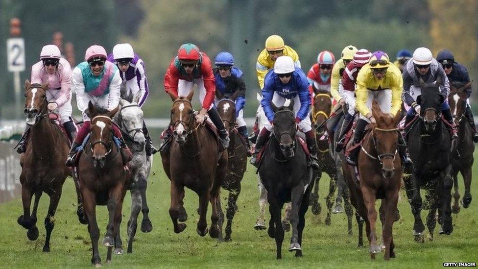 Horses competing in last Sunday's Prix de L'Arc De Triomphe