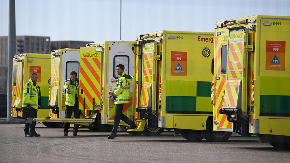 Ambulances outside NHS Nightingale