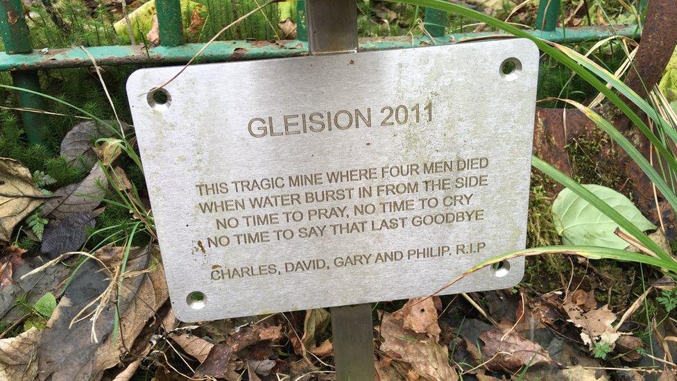 Gleision drift mine memorial plaque