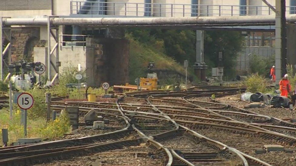 Tracks near Derby station