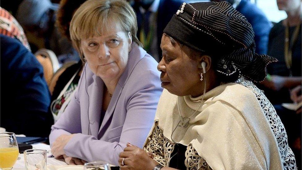 Angela Merkel and Nkosozana Dlamini Zuma