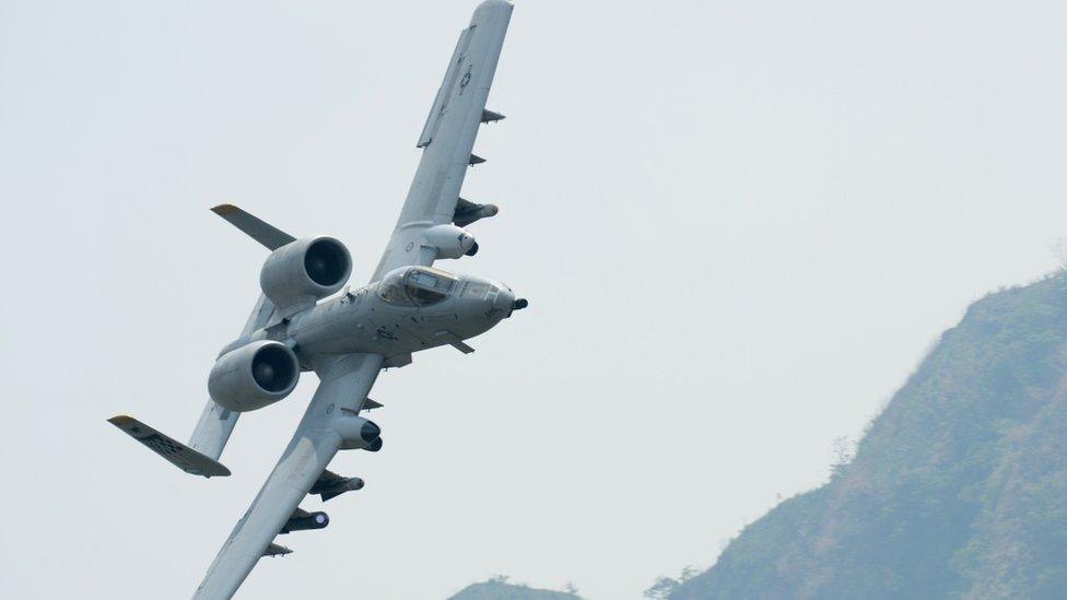 A US Air Force A-10 Thunderbolt II attack aircraft