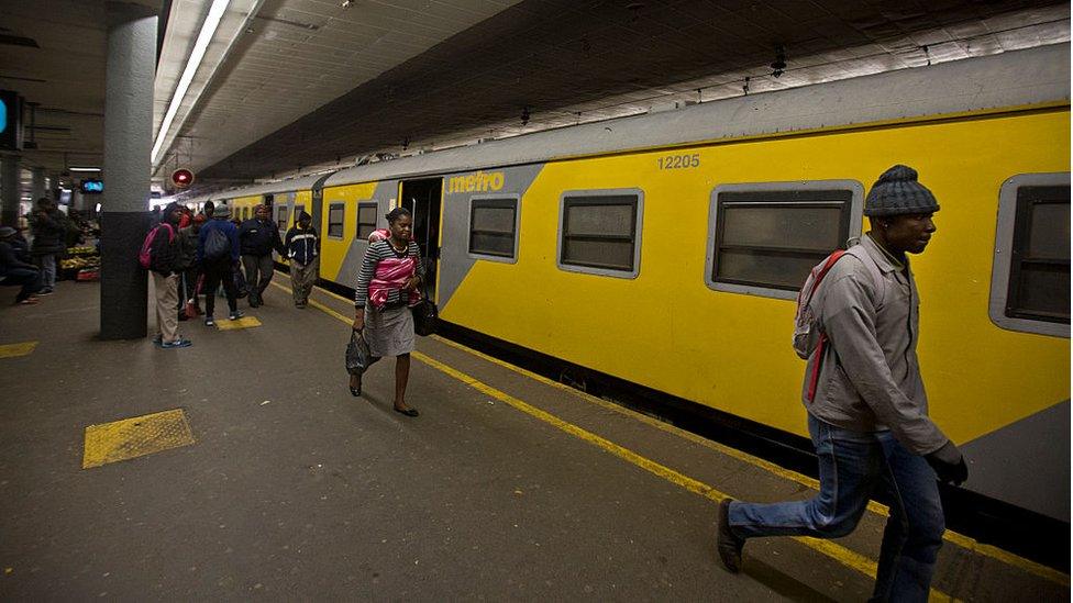 Metro Train at Park Station, inner city Johannesburg, South Africa