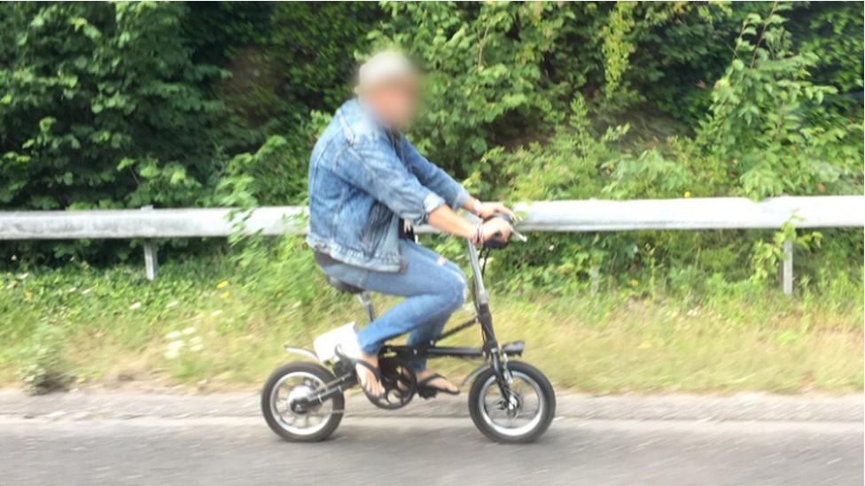 Cyclist on the M3