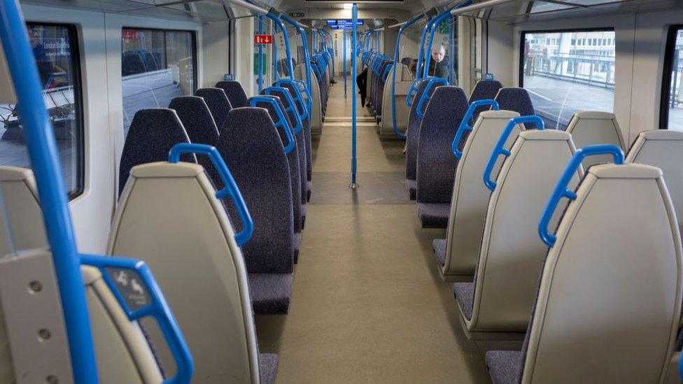 Empty train carriage