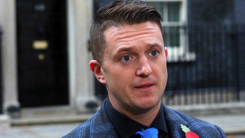 Tommy Robinson outside 10 Downing Street