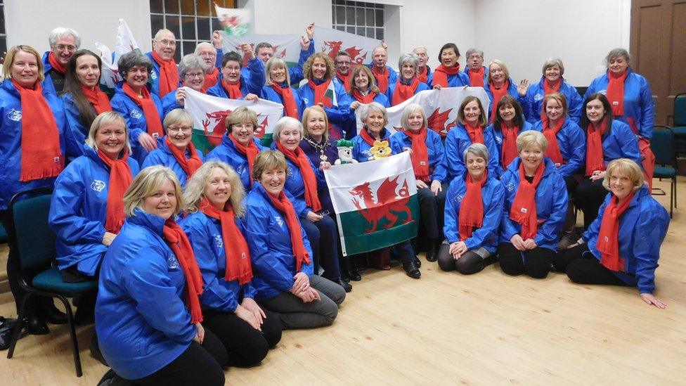 The choir with the Wrexham mayoress