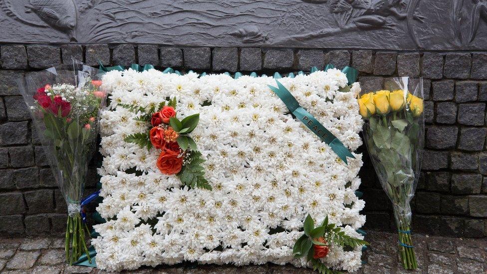 Flowers at the memorial