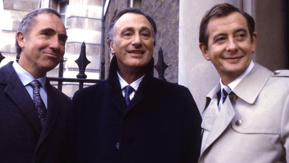 Nigel Hawthorne, Paul Eddington and Derek Fowlds