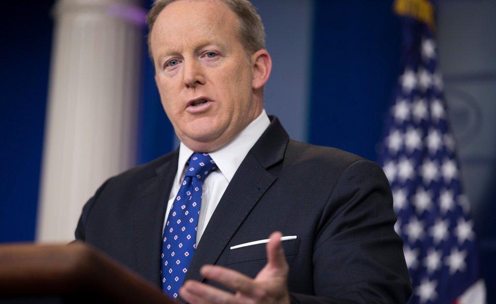 White House Press Secretary Sean Spicer responds to a question from the news media during the daily press briefing in the Brady Press Briefing Room at the White House in Washington, DC, USA, 09 May 2017.