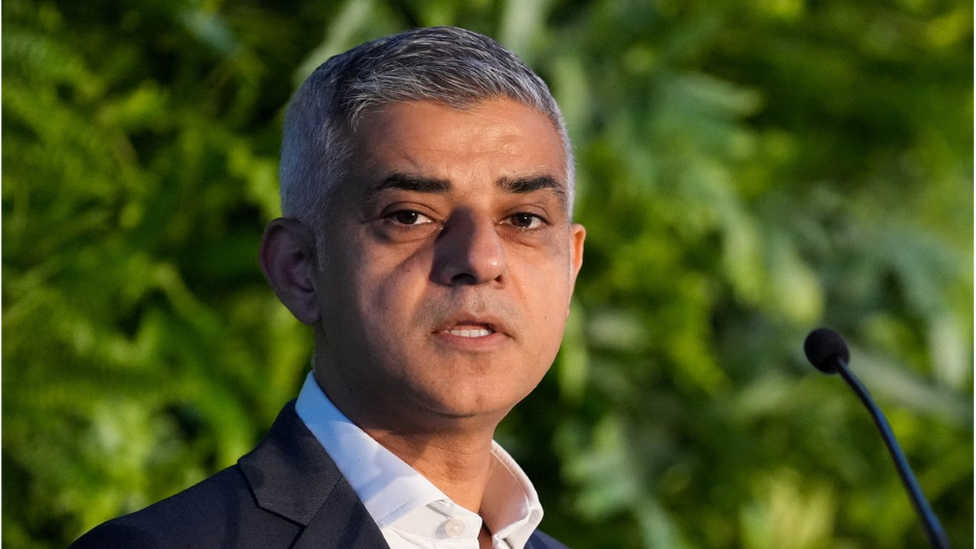 Sadiq Khan giving a speech at Reuters IMPACT summit in London