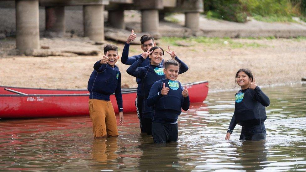 Sea Cadet volunteers on a kayak