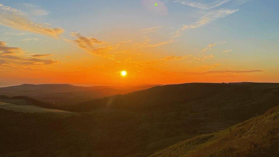 Sunrise from Roseberry Topping