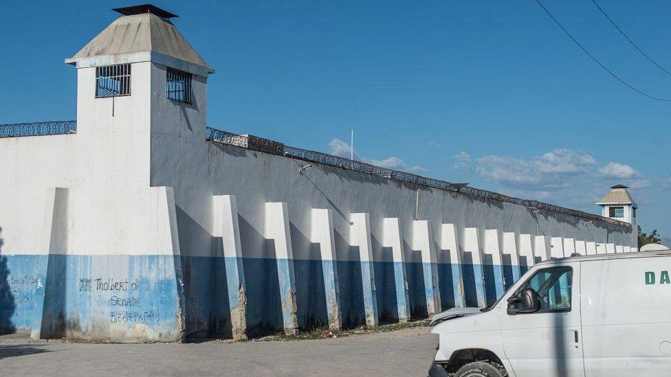 The facade of the Croix-des-Bouquets prison