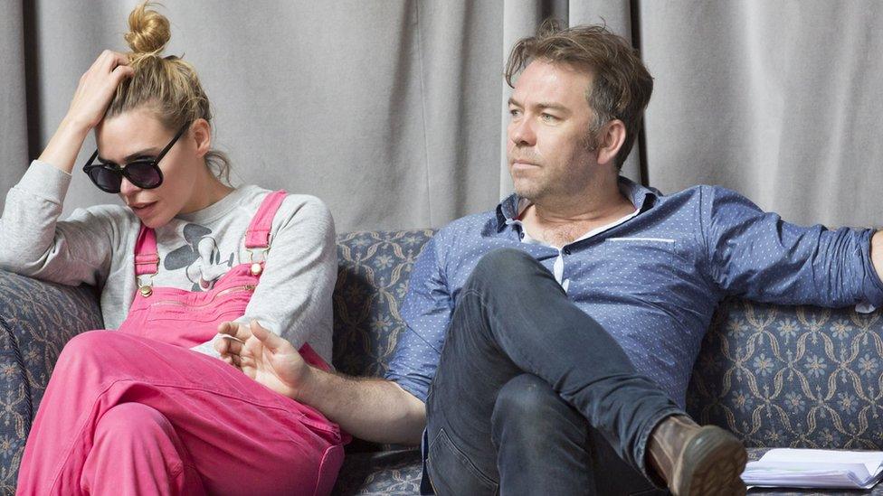 Billie Piper and Brendan Cowell in rehearsal for Yerma