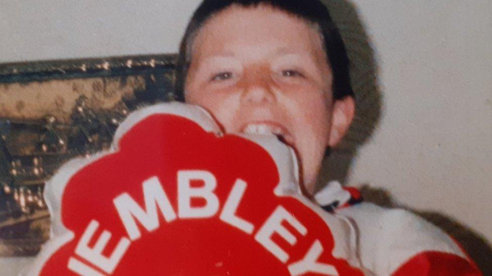 Neil with a Wembley souvenir