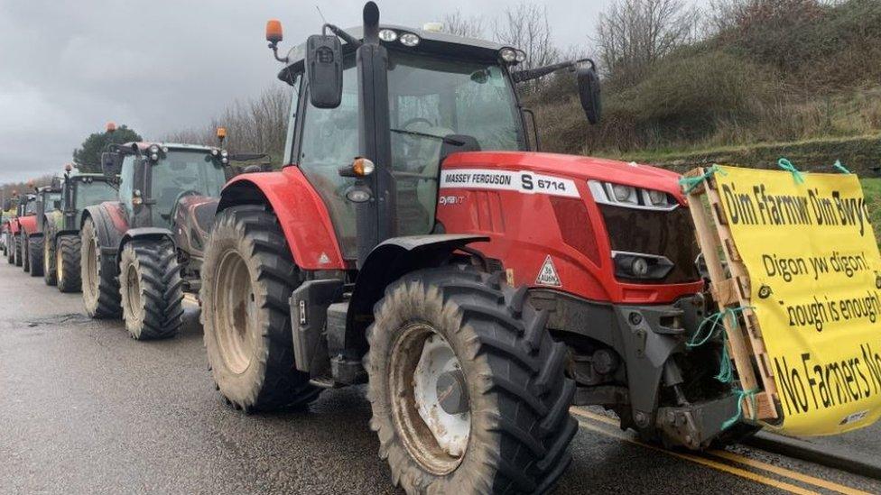 Tractors in protest