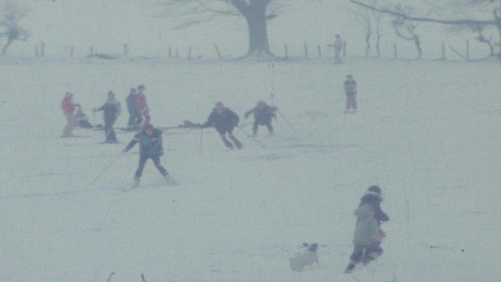 Skiers enjoying the Welsh snow