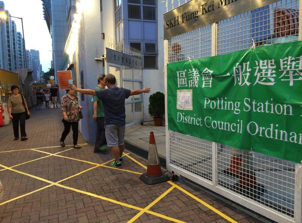 Picture of polling stations in Hong Kong on 22 November 2015