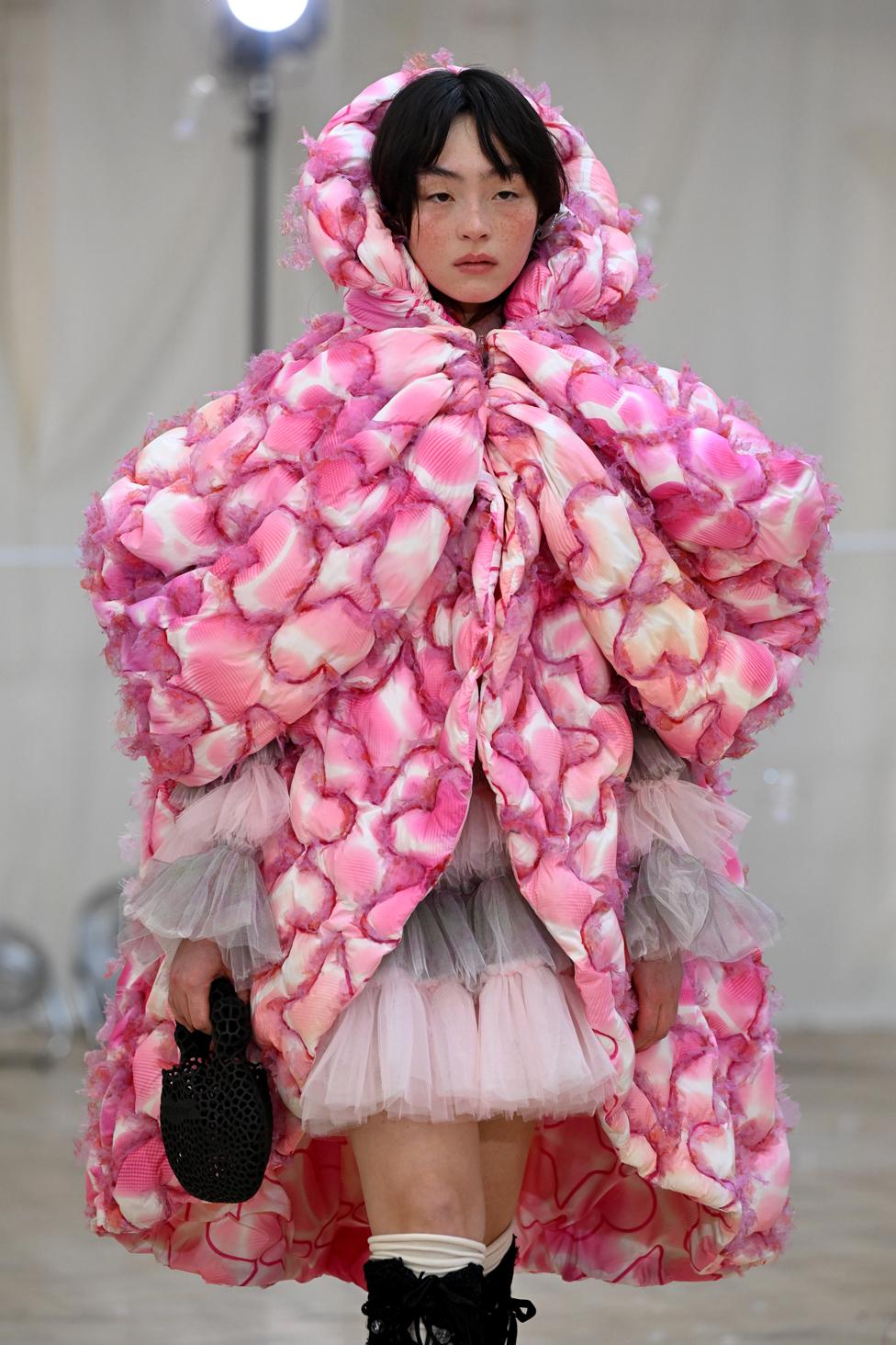 A model walks the runway at the Susan Fang show during London Fashion Week, 19 February 2024, London, England.