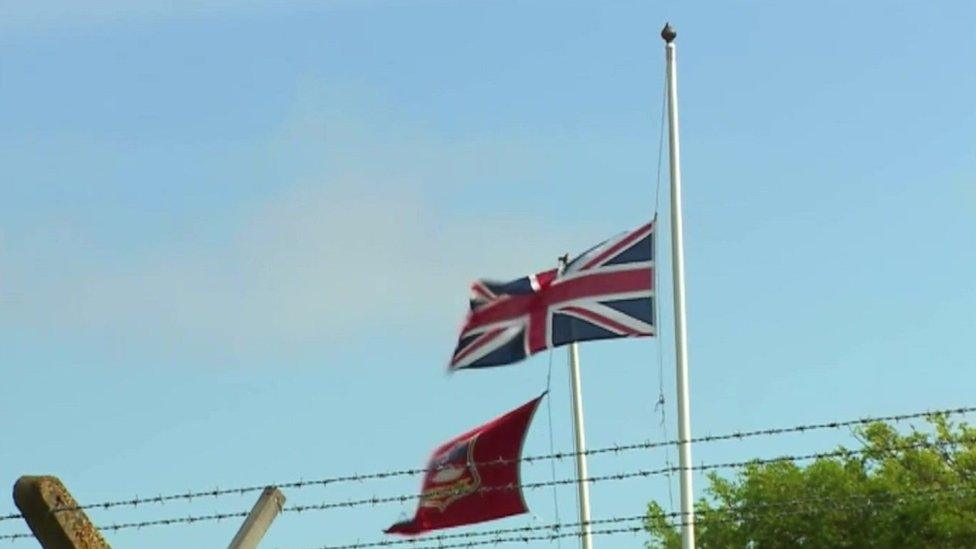 Flags at half mast at Castlemartin