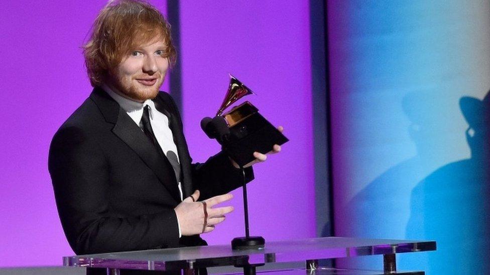 Ed Sheeran at awards ceremony