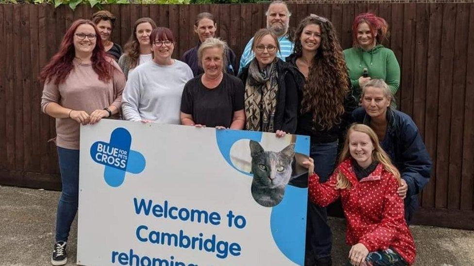 Staff and volunteers at Cambridge Blue Cross centre