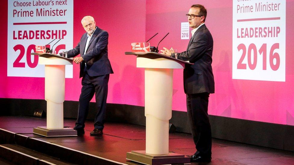 Jeremy Corbyn and Owen Smith at the Labour hustings