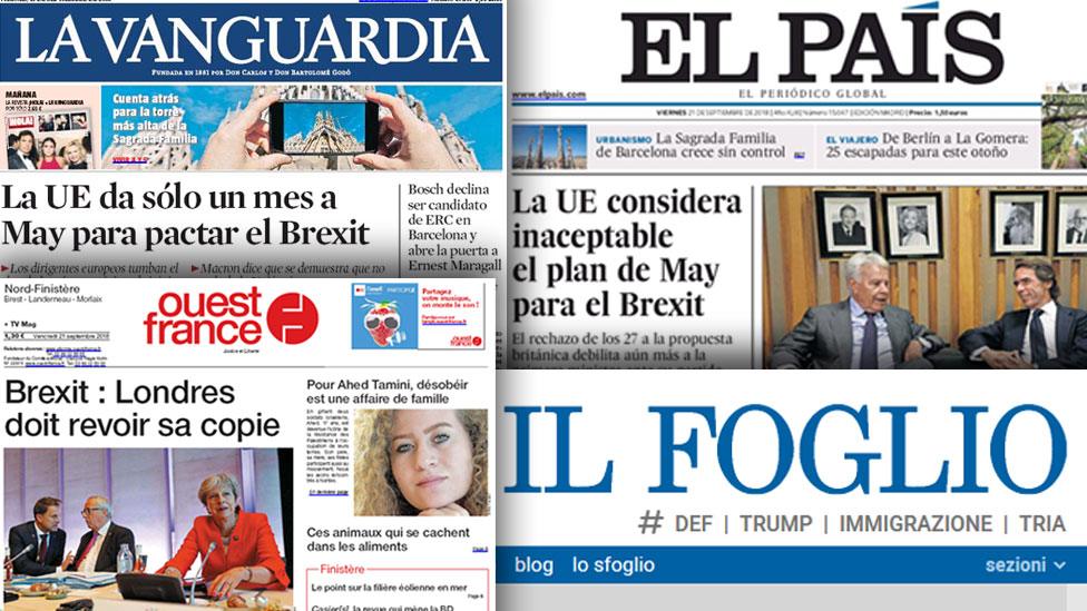 European newspaper front pages