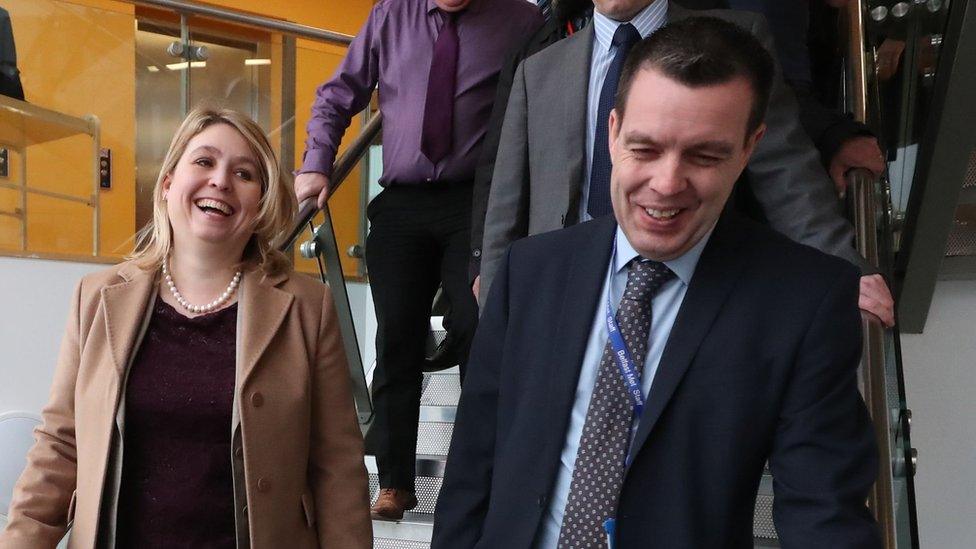 Karen Bradley visiting Belfast Metropolitan College in the Titanic Quarter of the city, during her first visit as Northern Ireland Secretary.