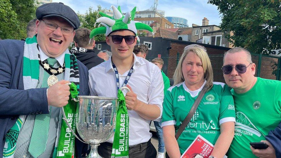 Paul Day and Newport Pagnell FC fans