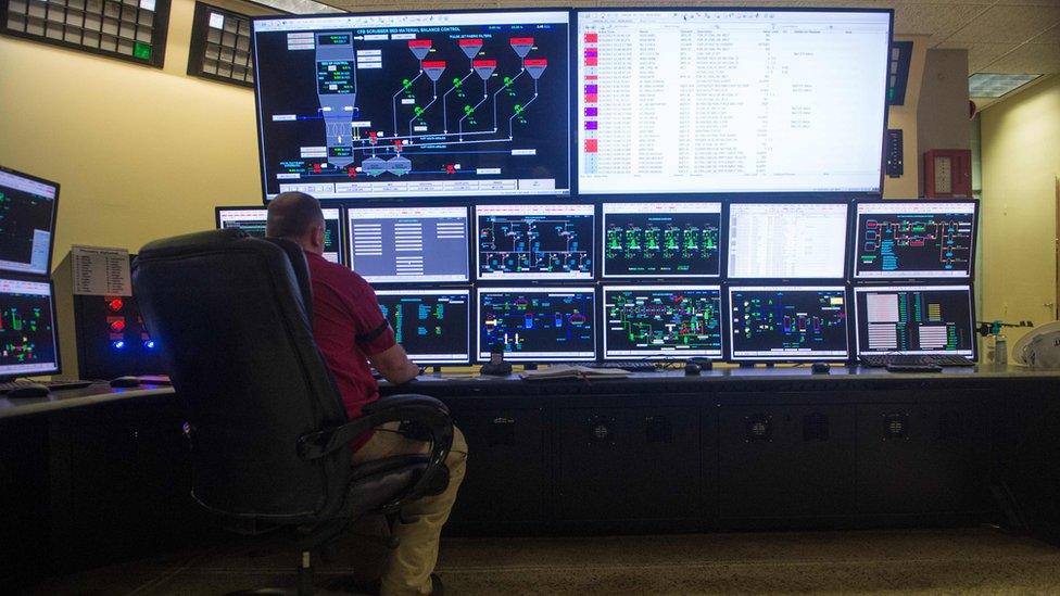 Control room of a power station