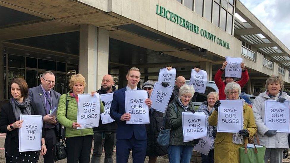 Campaigners outside County Hall