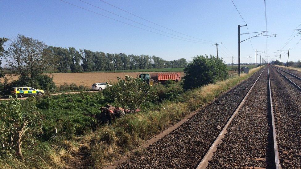 Photo of rail crash site