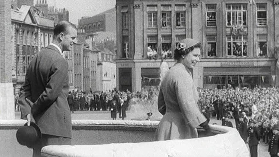 The Queen and Duke of Edinburgh in Bristol 1956