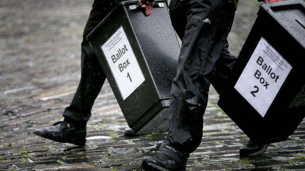 ballot boxes