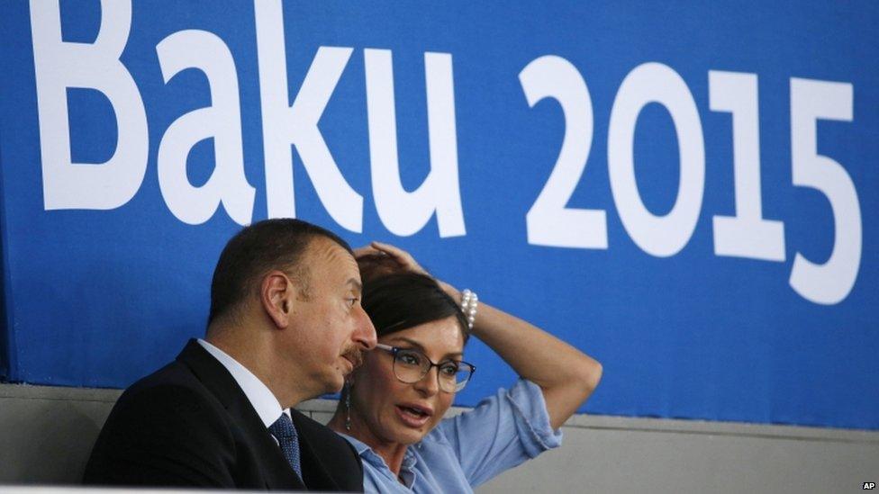 President Aliyev (here with his wife Mehriban Aliyeva)