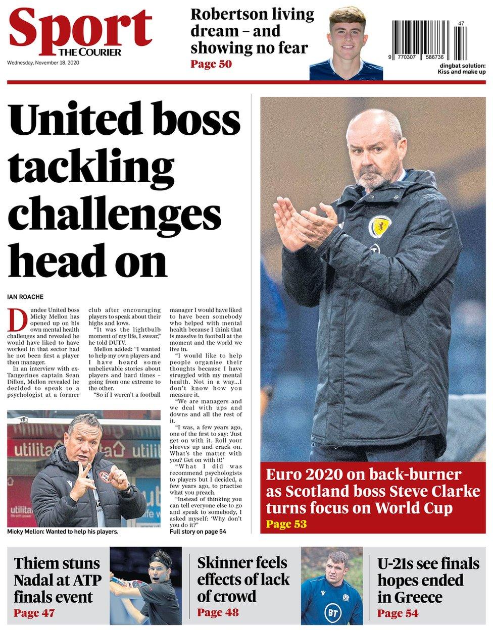 The back page of the Courier on 181120